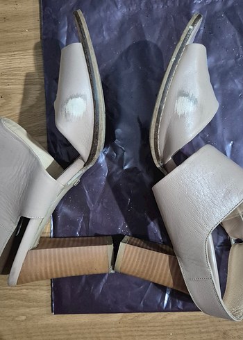 Bej Kadın Dolgu Topuklu Sandalet - Görsel 5