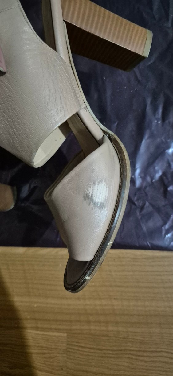 Bej Kadın Dolgu Topuklu Sandalet - Görsel 3