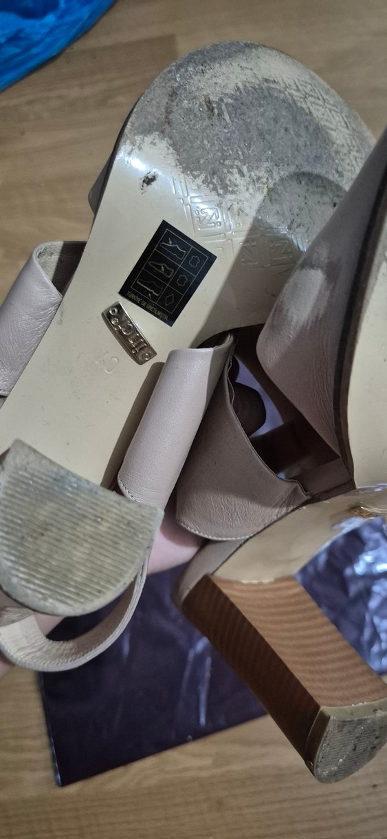 Bej Kadın Dolgu Topuklu Sandalet - Görsel 4