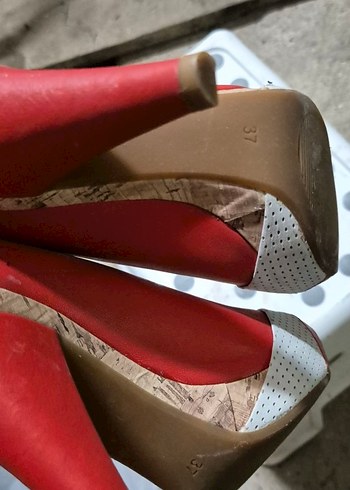 Kadın Kırmızı Dolgu Topuklu Stiletto - Görsel 4