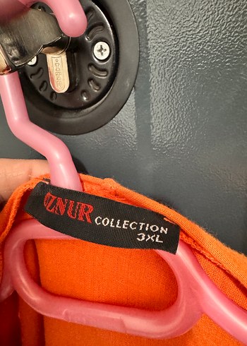 Turuncu Midi Keten Yağmurluk - Görsel 4