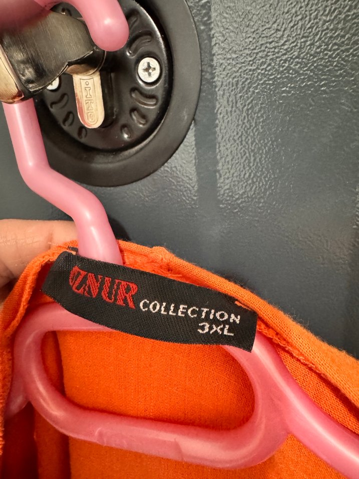 Turuncu Midi Keten Yağmurluk - Görsel 4