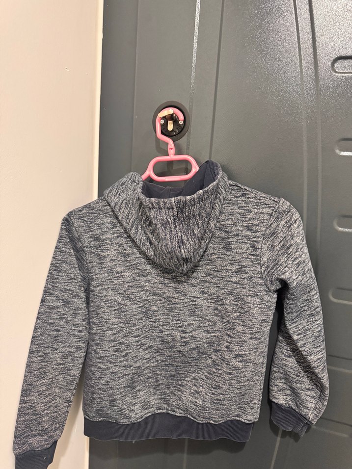 Erkek Çocuk Gri Fermuarlı Sweatshirt - Görsel 2