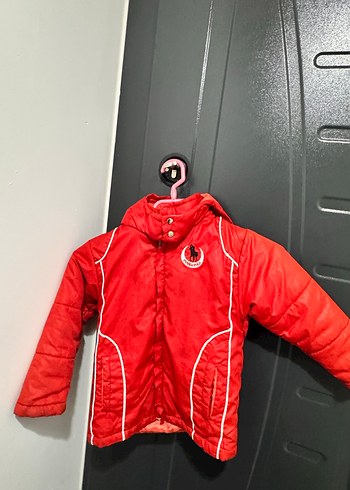 Kırmızı Parlak ünisex Çocuk Fermuarlı Mont - Görsel 4