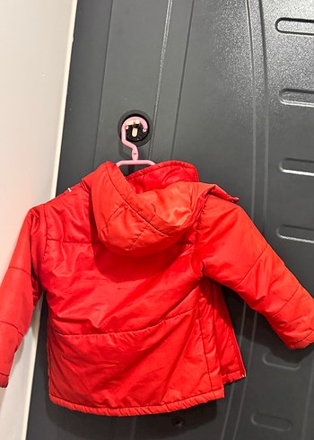 Kırmızı Parlak ünisex Çocuk Fermuarlı Mont - Görsel 2