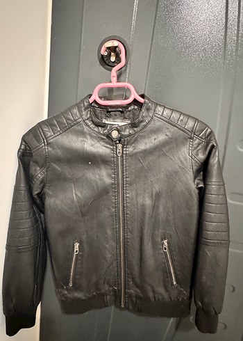 Erkek Siyah Deri Biker Ceket - Görsel 4