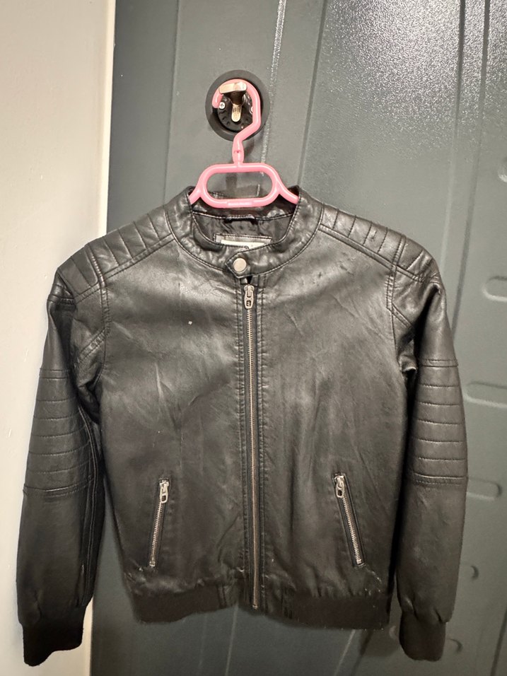 Erkek Siyah Deri Biker Ceket - Görsel 4