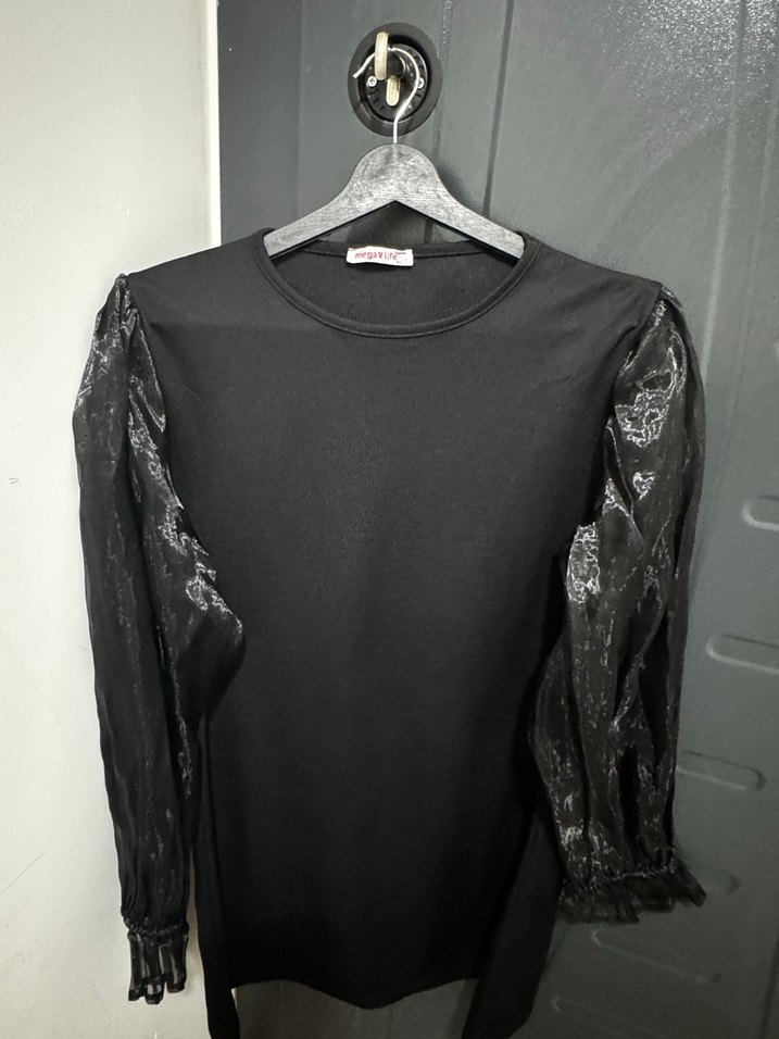 Siyah Uzun Kollu Salaş Tunik - Görsel 5