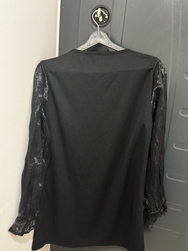 Siyah Uzun Kollu Salaş Tunik - Görsel 2