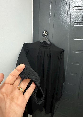 Siyah Pilili Uzun Kollu Kadın Tunik - Görsel 4