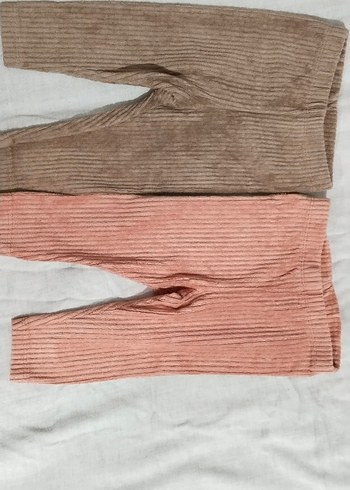 Kız Çocuk kadife Tayt - Kahverengi ve Pembe
