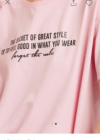 Pembe Slogan Baskılı Kadın T-shirt - Görsel 3