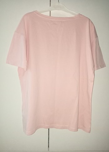 Pembe Slogan Baskılı Kadın T-shirt - Görsel 6
