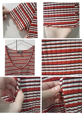 Düğmeli Crop Top - Görsel 5