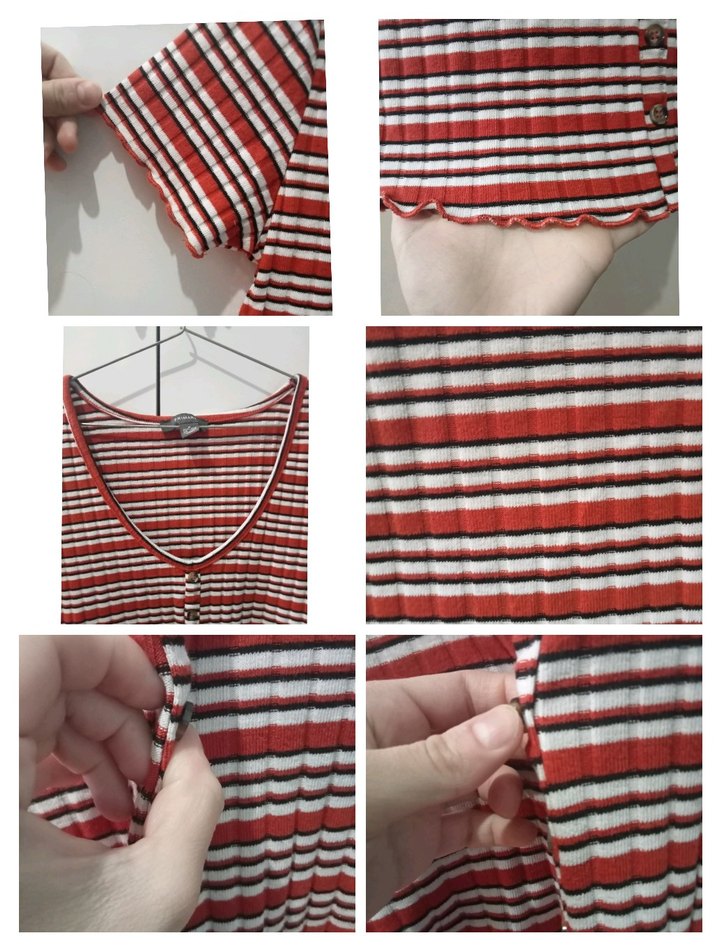 Düğmeli Crop Top - Görsel 5