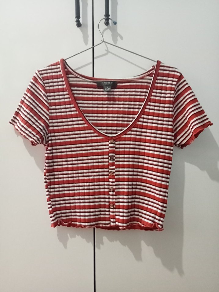 Düğmeli Crop Top - Görsel 2