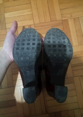 Bordo Deri Kadın Topuklu Bot - Görsel 6