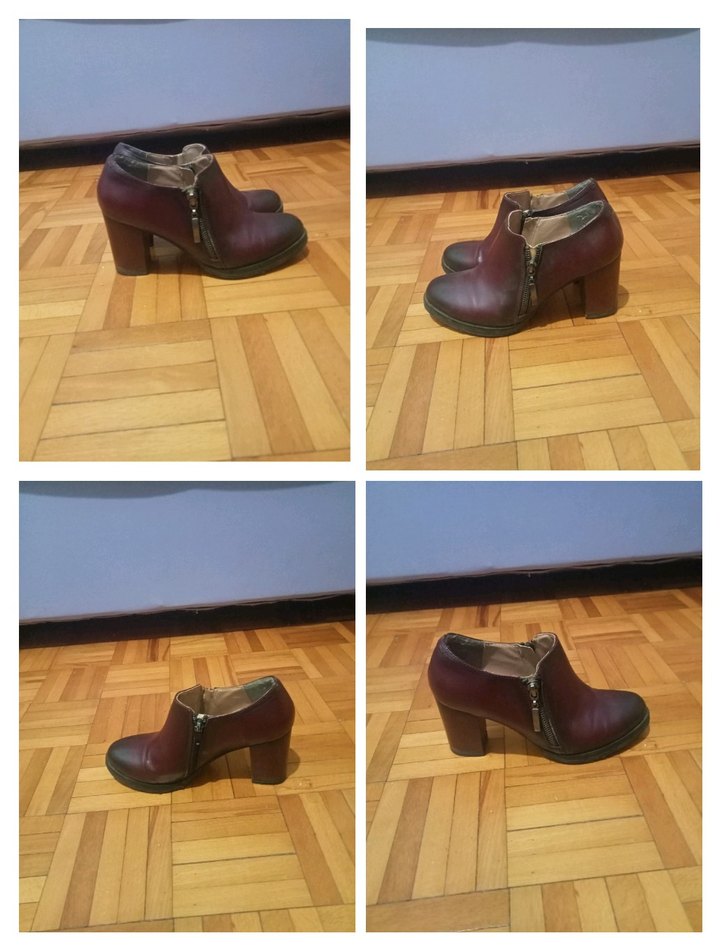 Bordo Deri Kadın Topuklu Bot - Görsel 4