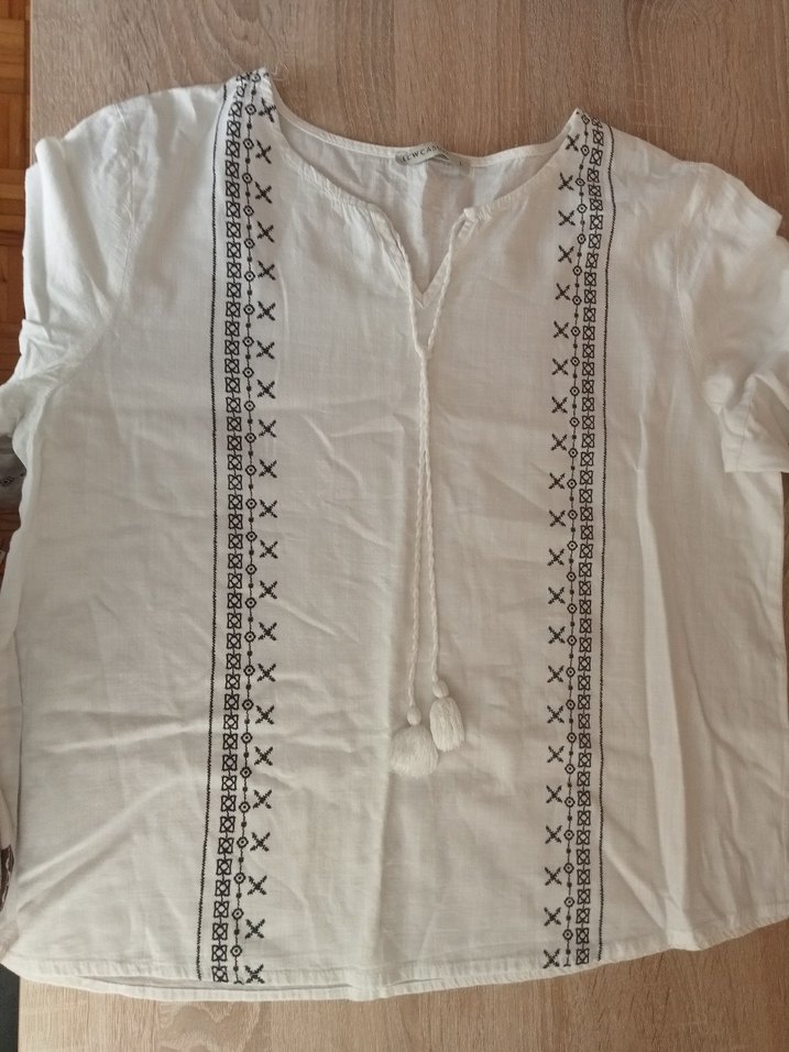 Püsküllü Nakışlı Bohem Kadın Bluz - Görsel 4