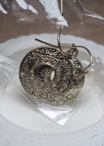 Cartier Vintage Desenli Zincir Detaylı Altın Kolye ve küpe seti
