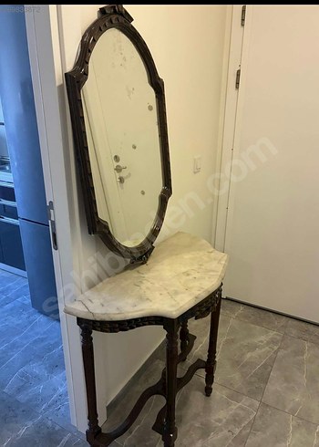 Dresuar aynalı antika mermerli kusursuz antika - Görsel 3