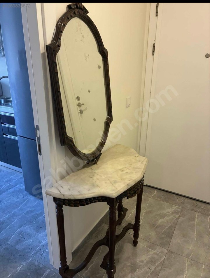 Dresuar aynalı antika mermerli kusursuz antika - Görsel 3