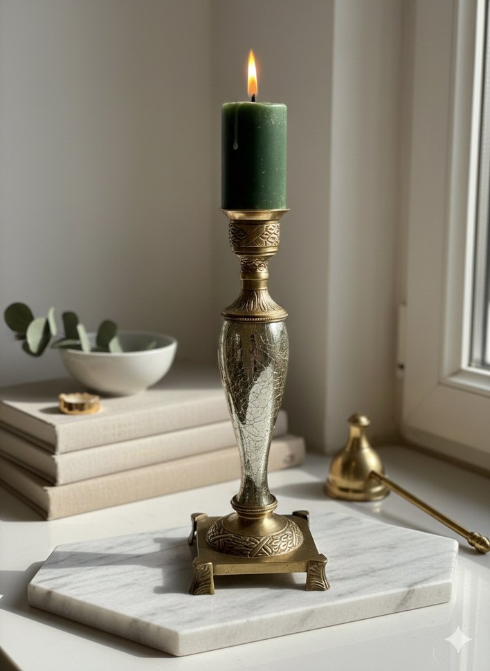 Kervan mobilya pirinç şamdan - Görsel 2