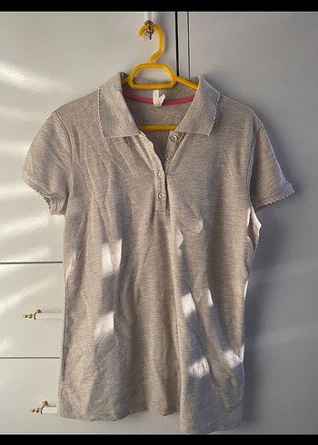 Erkek Gri Pamuklu Kısa Kollu Polo Tişört - Görsel 4