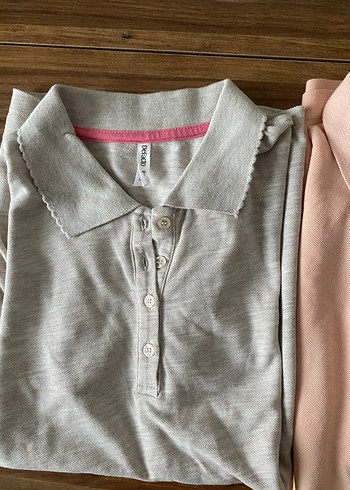 Erkek Gri Pamuklu Kısa Kollu Polo Tişört - Görsel 2