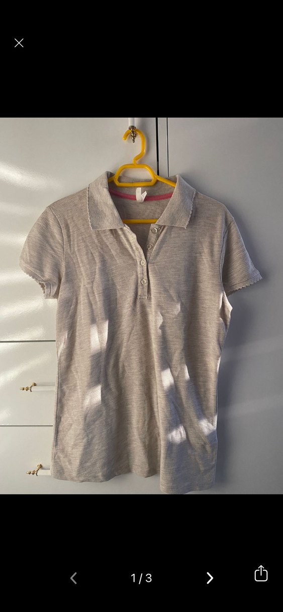 Erkek Gri Pamuklu Kısa Kollu Polo Tişört - Görsel 4