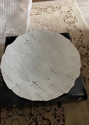 Gri-Beyaz Çağdaş Dekoratif Tabak - Görsel 3