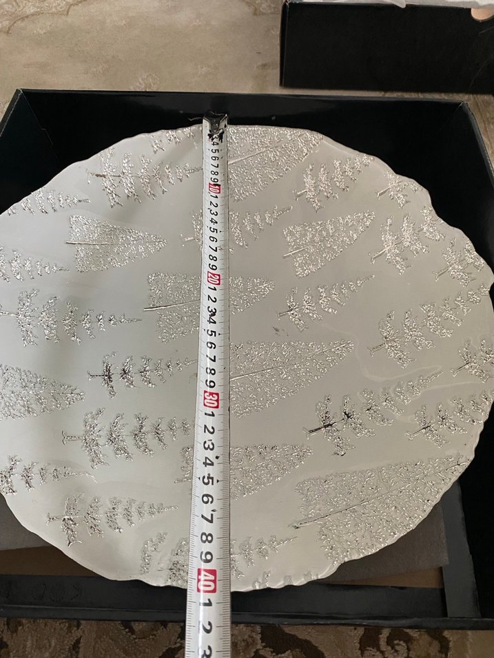 Gri-Beyaz Çağdaş Dekoratif Tabak - Görsel 4