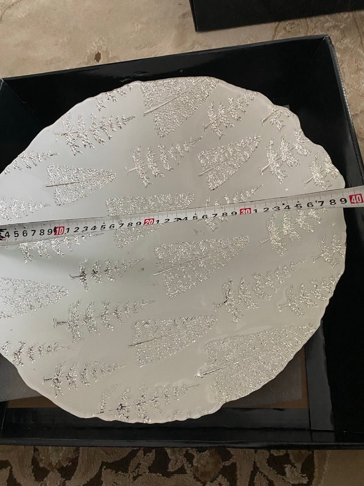 Gri-Beyaz Çağdaş Dekoratif Tabak - Görsel 5