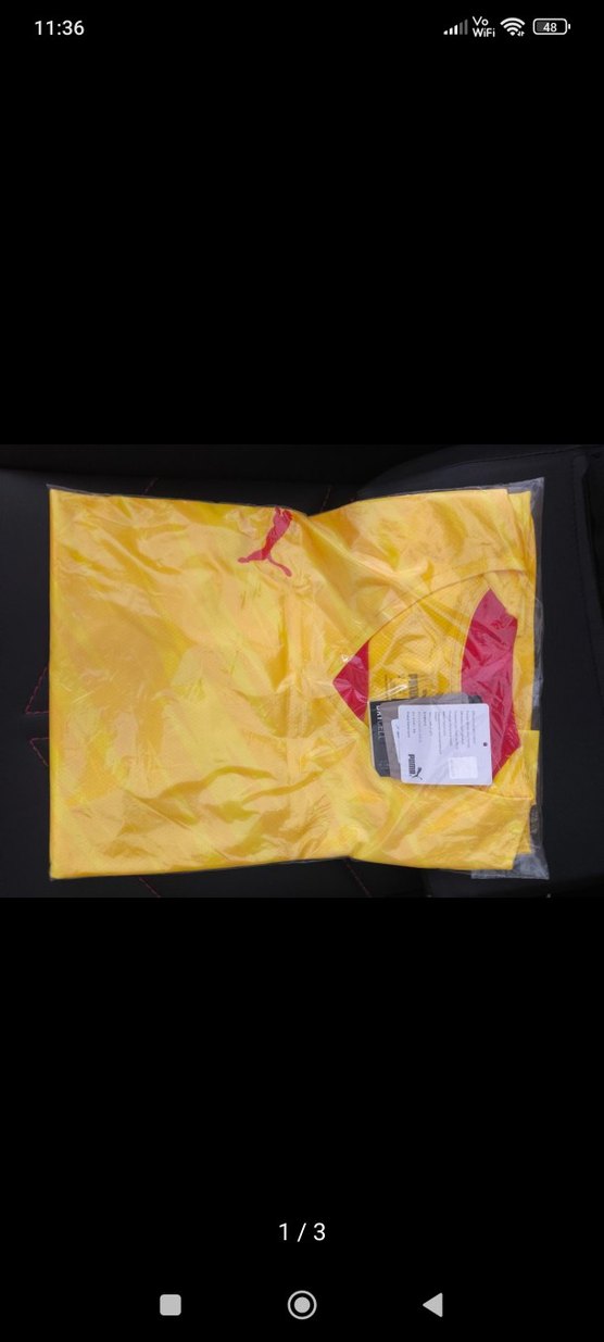 PumaErkek Sarı Kısa Kollu Spor Tişört - Görsel 2