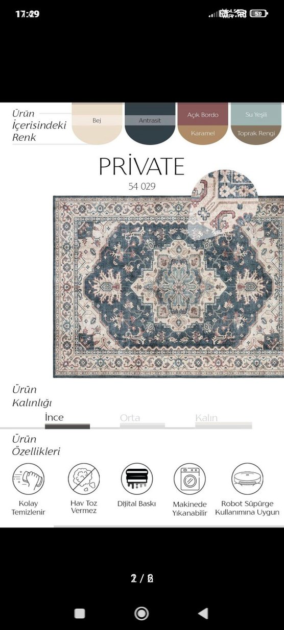 Cool Halı Lacivert Desenli Klasik Halı - Görsel 2