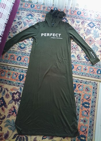 LC Waikiki Uzun Kollu Yeşil Kadın Elbise