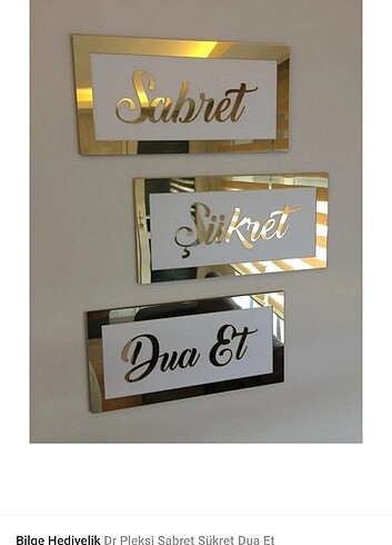 Diğer 3lü tablo seti(sabret-şükret-dua et)