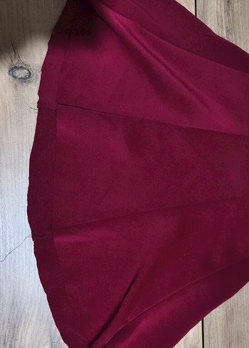 Bordo Pilili Midi Hamile Eteği - Görsel 3