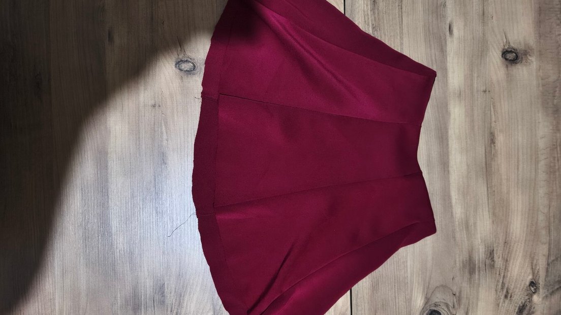 Bordo Pilili Midi Hamile Eteği - Görsel 3