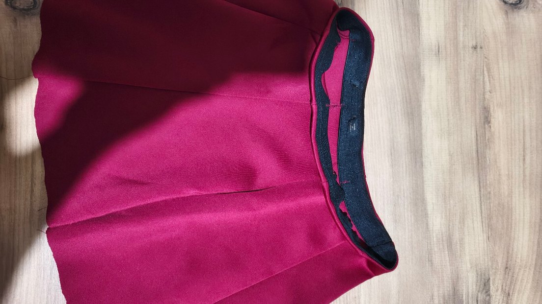 Bordo Pilili Midi Hamile Eteği - Görsel 2