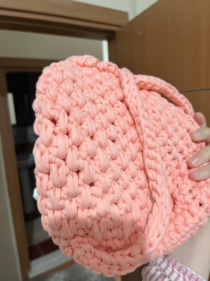 Pembe Örgü Tavşan Kulaklı SIRT ÇANTASI — görsel 3/3
