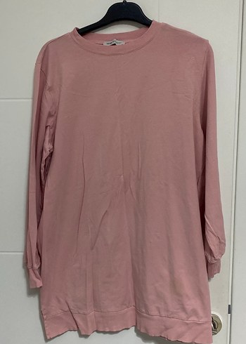 Pembe Kadın Uzun Kollu Salaş Sweatshirt