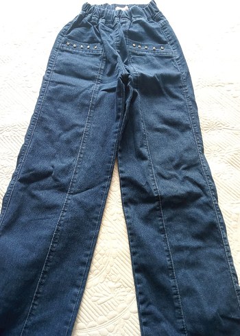 Kadın Mavi Bol Kesim Denim Pantolon