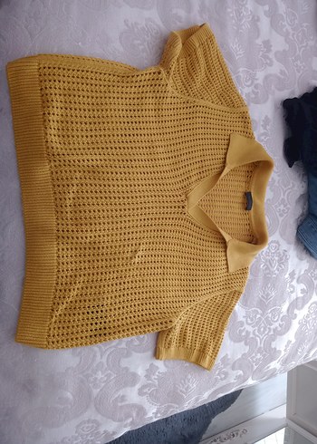 s Beden sarı Renk Sarı Örgü Mini Kadın Kazak