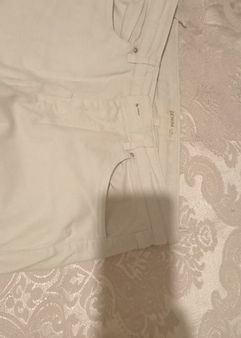 40 Beden beyaz Renk Bej Midi Kadın Kumaş Pantolon