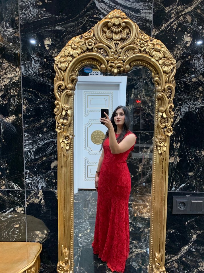 Kırmızı Uzun Abiye Elbise - Görsel 3