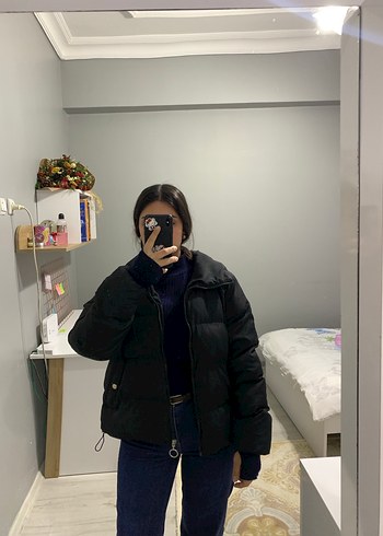 Siyah Kadın Mont - Görsel 2