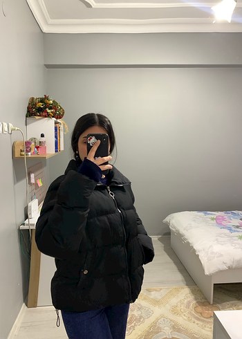 Siyah Kadın Mont - Görsel 3