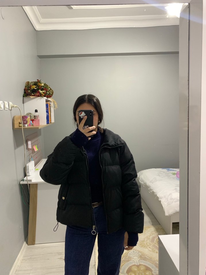 Siyah Kadın Mont - Görsel 2