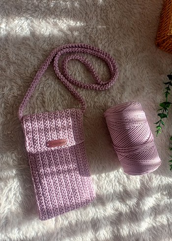 Zara Pembe Örgü Kadın telefon Çapraz Çanta